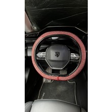 EFEAKS Kırmızı Taşlı Direksiyon Kılıfı Peugeot Direksiyonlarına Özel Tasarım