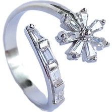 925 Ayar Gümüş Baget Unutma Beni Çiçeği Kadın Yüzük Yılbaşı Hediye