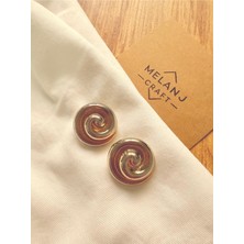 Melanj Craft Cookie Çelik Küpe - Gold Silver