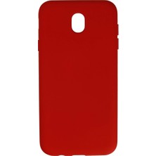 Samsung Galaxy J7 Pro / J730 Kılıf Nano Içi Kadife Silikon - Kırmızı