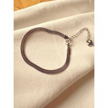 Melanj Craft Italyan Zincir Çelik Bileklik - Kalp Detaylı - Silver