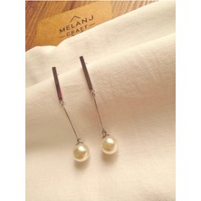 Melanj Craft Inci Sallantılı Çelik Küpe - Silver