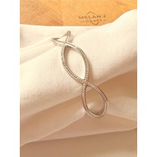 Melanj Craft Sonsuzluk Çelik Kelepçe Bileklik - Silver