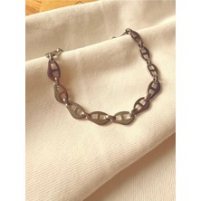 Melanj Craft Ataç Çelik Kelepçe Bileklik - Silver