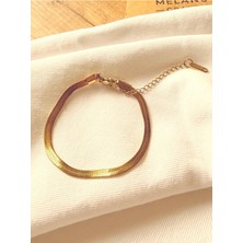 Melanj Craft Italyan Zincir Çelik Bileklik - Gold