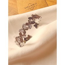 Melanj Craft Kelebek Desenli Çelik Kelepçe Bileklik - Silver