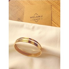 Melanj Craft Üçlü Ajda Çelik Bileklik - Gold