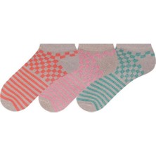 Semoor Desenli Kadın Patik Çorap 3'lü Asorti-36-40