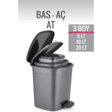 Td Home Pedallı Çöp Kovası Seti 3'lü (5l + 10L + 20L) – Hijyenik Plastik Atık Kutusu