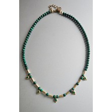 Mith Sb Takı Özel Tasarım Yeşil Malahit Doğal Taş Kolye