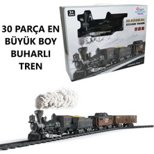 Brother Toys Buhar Çıkartan Devasa Boy Pilli Sesli ve Işıklı 30 Parça Klasik Dumanlı Tren Oyuncak Lokomotif Seti