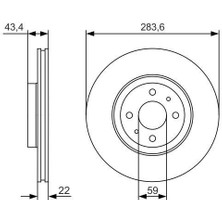 Bosch 0986479S01 - Ön Fren Aynası Fıat Doblo 05 Idea 04 Lınea 09 Fıorıno 09 Bravo 01 Stılo 01 284×22X 4 Delik Havalı