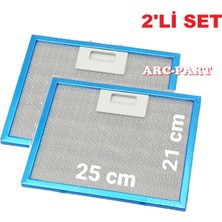 ARC-PART Silverline 1170 Astec Aspiratör/davlumbaz Alüminyum Filtre - 25X21 cm (2'li Set)