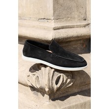 Vantaggio Shoes Erkek Loafer Ayakkabı %100 Hakiki Deri Süet Taban Düz Model