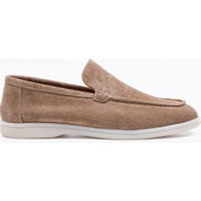 Vantaggio Shoes Loop Süet %100 Hakiki Deri Erkek Loafer Ayakkabı Düz Kauçuk Taban