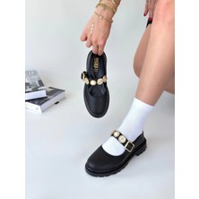 Okira Siyah Cilt Oxford Ayakkabı