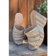 Tlay Kilim Desenli Dolgu Topuk Terlik