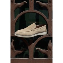 Vantaggio Shoes Erkek Loafer Ayakkabı %100 Hakiki Deri Süet Tabanlı Düz Topuklu