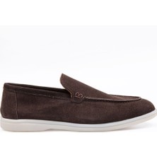 Vantaggio Shoes Loop Süet %100 Hakiki Deri Erkek Loafer Ayakkabı Düz Kauçuk Taban