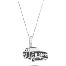 Siyah Mercedes Kolye RZ85 Silverize