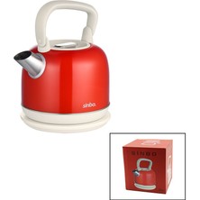 Go İthalat Retro Kırmızı Nostalji Demlik Model Çelik Kettle Su Isıtıcı 2.2lt 1800W Gizli Resiztans SK-8035 (5263)