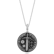 Silverize Mineli Kılıç Gümüş Kolye RZ16