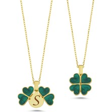 Silverize Yonca Açılır Kapanır Altın Kaplama Kolye AK10