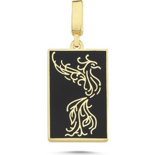 Silverize Mineli Anka Kuşu Altın Kaplama Kolye Ucu UC16