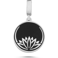 Silverize Mineli Lotus Çiçeği Gümüş Kolye Ucu Uc9