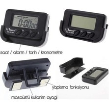 Marsilyan Ev ve Araç Tipi Dijital Saat Kronometreli Alarmlı Pilli Saat (4887)