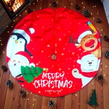 Kuzey Oyuncak Profesyonel Vıp Kalite Çam Ağacı Eteği Yılbaşı Ağacı Altlığı Noel Figürlü 88 cm Çapında Büyük Model