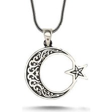 Silverize 925 Ayar Gümüş Ay Yıldız Kolye