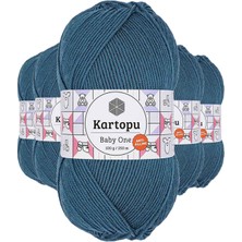 Marsilyan 5 Adet Baby One Tüylenmeyen El Örgü Ipi Yünü Petrol K1467