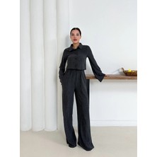 Gömlek Yaka Kaplama Düğmeli Takım Antrasit ST265866