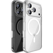 Canpay Apple 17 Pro Uyumlu Kılıf Manyetik Magsafe Şarjlı Kristal Şeffaf Sararmaz Sert Pc Kapak