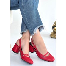 Erbilden Jecci Kırmızı Cilt Topuklu Ayakkabı