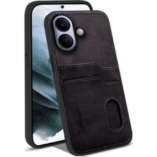 Vivo V60 Lite Uyumlu Kılıf Zebana Kartlıklı Lüx Deri Kılıf Siyah