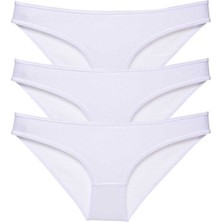 Leopardess 3 adet Süper Eko Set Likralı Kadın Slip Külot Beyaz