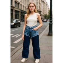 Couis Kadın Yüksek Bel Bol Paça Palazzo Garnili