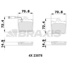 Braxis Fren Balatası Arka S-Class W220 9805 C215 9906
