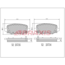 Braxis Arka Fren Balatası Jeep Cherokee (Kl) 2.0crd 4x4 14 2.4 4x4 13