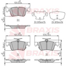 Braxis Arka Fren Balatası Focus Dızel - Benzınlı 18 Mondeo 1.0 . 1.5. 1.5 Tdcı. 1.6 Tdcı 14 Honda Cıvıc 2