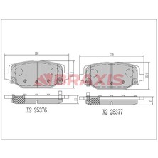 Braxis Fren Balatası Arka Freemont 2.0 Chrysler Grand Voyager V Rt 3.6 11 Voyager 2.8 1114