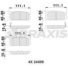 Braxis Arka Fren Balatası Captıva Antara 2,0 Cdtı / 2,2 Cdtı / 2,4 / 3,0 / 3,2 V6 01 / 11