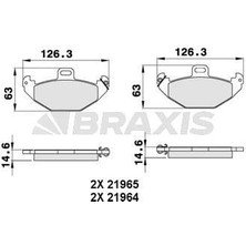 Braxis Arka Fren Balatası Laguna 9501 2.0 16V 2.2 Dtı 3.0
