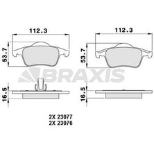 Braxis Arka Fren Balatası S60 0010 S70 9700 S80 98 V70 9707 XC70 00