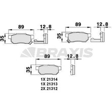 Braxis Arka Fren Balatası Honda Cıvıc 92-00 / Jazz / Cıty 04- / Crx / Integra 88-97