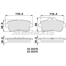 Braxis Fren Balatası Arka X166 1215 W176 1318 C117 1319 W166 1518 C292 1519 R172 12