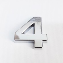 Elma Shop Cemax 4 Rakamı 3,75 cm Krom Yapışkanlı