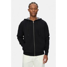 Ecko Unltd. Augusto Siyah Kapüşonlu Sırt Baskılı Oversize Erkek Hırka